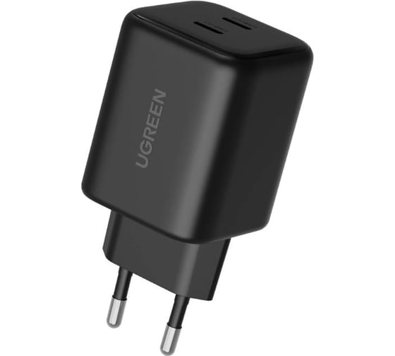 Сетевое зарядное устройство UGREEN X526 45W Dual USB-C GaN Fast Charger EU. Цвет: черный 65058_