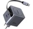 Сетевое зарядное устройство с выдвижным кабелем UGREEN X614 45W GaN Fast Charger USB-C&USB-A with Retractable Cable USB-C. Цвет: серый космос 65822_ 1