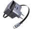 Сетевое зарядное устройство с выдвижным кабелем UGREEN X614 45W GaN Fast Charger USB-C&USB-A with Retractable Cable USB-C. Цвет: серый космос 65822_ 2