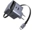 Сетевое зарядное устройство с выдвижным кабелем UGREEN X614 45W GaN Fast Charger USB-C&USB-A with Retractable Cable USB-C. Цвет: серый космос 65822_ 1