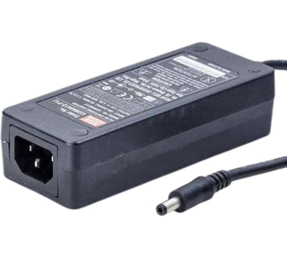 Адаптер питания настольный MEAN WELL 12В 5А GSM60A12-P1J, 60Вт, разъем DC, с усиленной изоляцией, для портативных медицинских устройств, LED-индикатор сети, без кабеля п 1202588