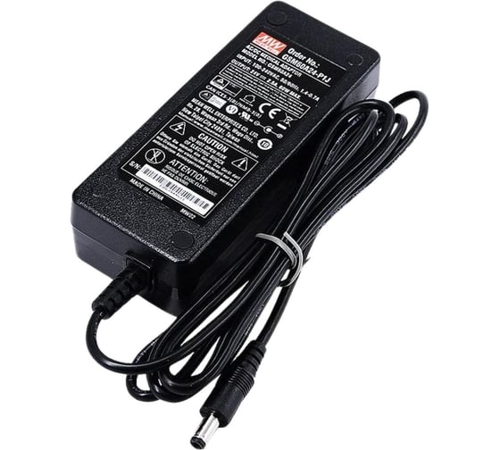 Адаптер питания настольный MEAN WELL 24В 2,5А GSM60A24-P1J 60Вт разъем DC с усиленной защитой, для портативных медицинских устройств, LED-индикатор сети, длина кабеля 1, 1202535