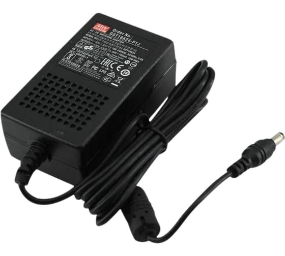 Адаптер питания универсальный настольный MEAN WELL 24В 0,75А GST18A24-P1J 18Вт, длина кабеля 1,2 метр разъем DC, для бытовых, офисных, промышленных и других устройств, L 2264102