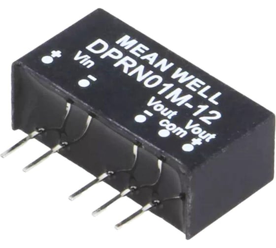 DC/DC-преобразователь на печатную плату MEAN WELL DPRN01M-12 в корпусе SIP-6 изолированный 1 Вт 12 В 3915854