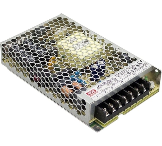 Блок питания импульсный MEAN WELL LRS-150-48 150Вт 48В 3.3А, переключаемый диапазон, комплекс защит, металлический сетчатый корпус, без вентилятора, компактный, низкое э 1928559