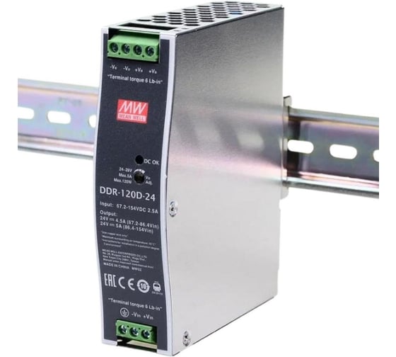 Блок питания на DIN-рейку MEAN WELL DDR-120D-24 DC/DC 120 Вт 24 В 2791861