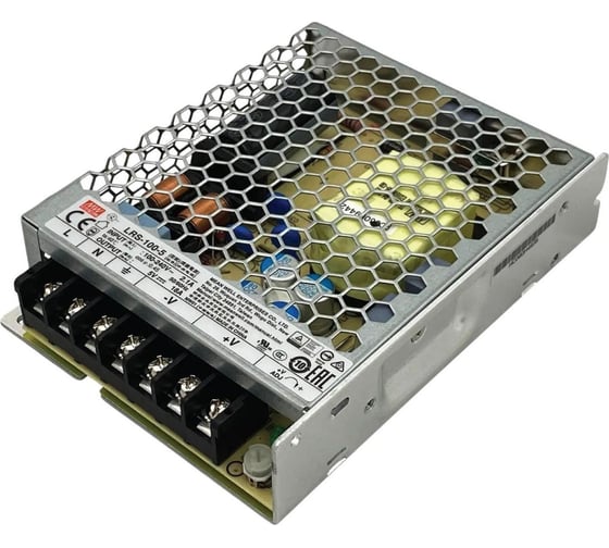 Блок питания импульсный MEAN WELL LRS-100-5 100Вт 5В 18А, полный диапазон, комплекс защит, металлический сетчатый корпус, без вентилятора, компактный, низкое энергопотре 1928398