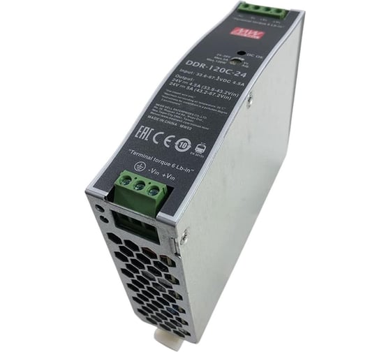 Блок питания на DIN-рейку MEAN WELL DDR-120C-24 DC/DC 120 Вт 24 В 2791859