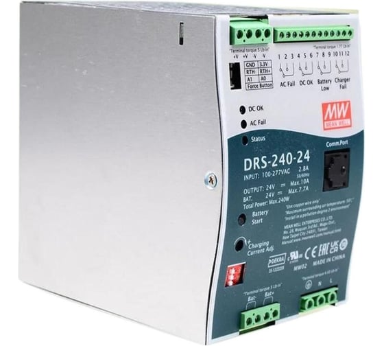 Блок питания на DIN-рейку MEAN WELL DRS-240-24 AC/DC 240 Вт 24 В 5337655