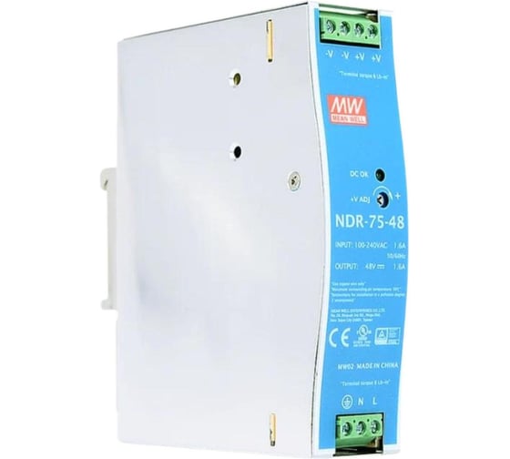 Блок питания на DIN-рейку MEAN WELL NDR-75-48 AC/DC 76.8 Вт 48 В 1369745