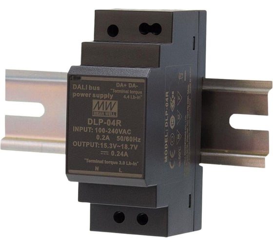 Блок питания для шины MEAN WELL DLP-04R DALI на DIN-рейку, с LED-индикацией 3.84 Вт 16 В 2738612