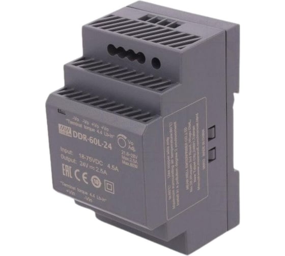 Блок питания на DIN-рейку MEAN WELL DDR-60L-24 DC/DC 60 Вт 24 В 2735990
