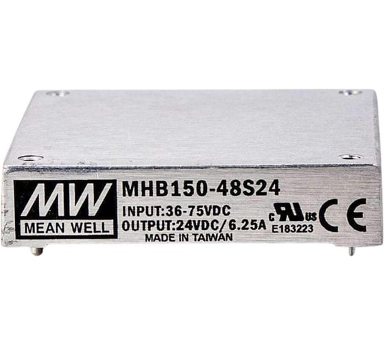 DC/DC-преобразователь на печатную плату MEAN WELL MHB150-48S24 дистанционное управление, изолированный, в корпусе 1/2 Brick, half brick, хафбрик 150 Вт 24 В 853694