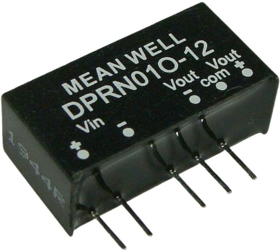 DC/DC-преобразователь на печатную плату MEAN WELL DPRN01O-12 в корпусе SIP-6 изолированный 1 Вт 12 В 3915856