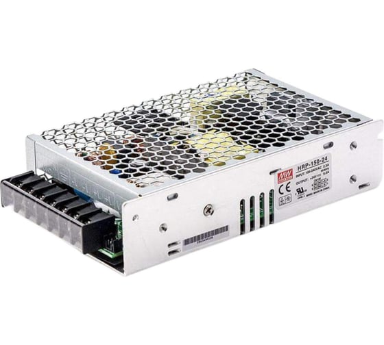 Промышленный блок питания MEAN WELL HRP-150-24 150 Вт, 24 В, 6.25 А, активный PFC, без вентилятора, индикатор DC OK, устойчив к скачкам сети, гарантия Гарантия производителя 5 лет 363768