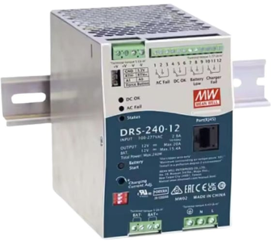 Блок питания на DIN-рейку MEAN WELL DRS-240-12 AC/DC 240 Вт 12 В 5339919