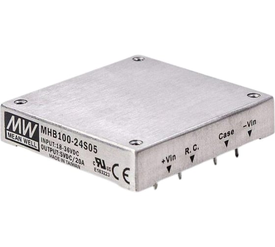 DC/DC-преобразователь на печатную плату MEAN WELL MHB100-24S05 дистанционное управление, изолированный, в корпусе 1/2 Brick, half brick, хафбрик 100 Вт 5 В 1269712