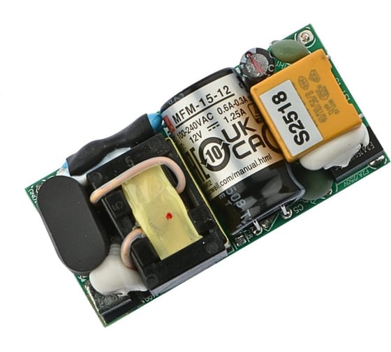 Открытый блок питания на печатную плату MEAN WELL MFM-15-12 15 Вт 12 В, усиленная изоляция, низкий ток утечки, ЭМС по классу B, для медицинских устройств 3417831