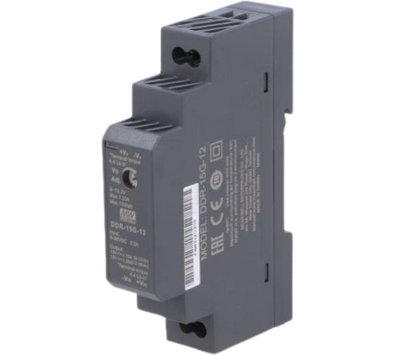 Блок питания на DIN-рейку MEAN WELL DDR-15G-12 DC/DC 15 Вт 12 В 2739097