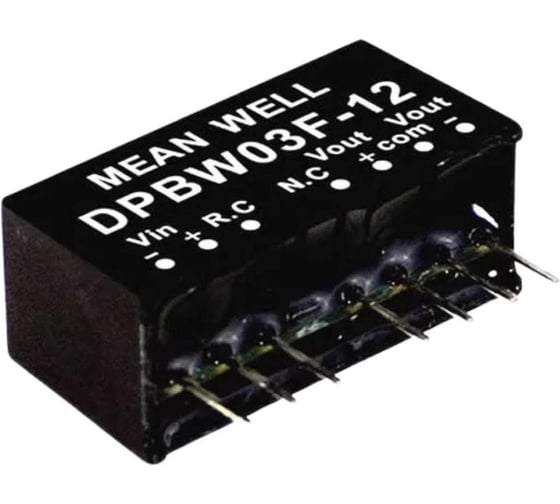 DC/DC-преобразователь на печатную плату MEAN WELL DPBW03F-12 в корпусе SIP-8 изолированный 3 Вт 12 В 3479877