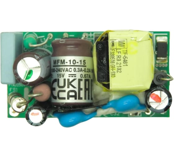 Открытый блок питания на печатную плату MEAN WELL MFM-10-15 усиленная изоляция, ЭМС по классу B, низкий ток утечки, для медицинских устройств EN60601-1 (2xMOPP), AC/DC 3417820