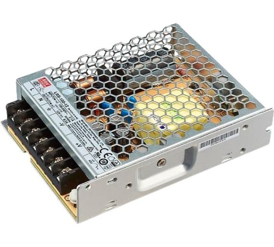 Блок питания импульсный MEAN WELL LRS-100-12 100 Вт 12 В 8.5 А, полный диапазон, комплекс защит, металлический сетчатый корпус, без вентилятора, компактный, низкое энерг 1928399