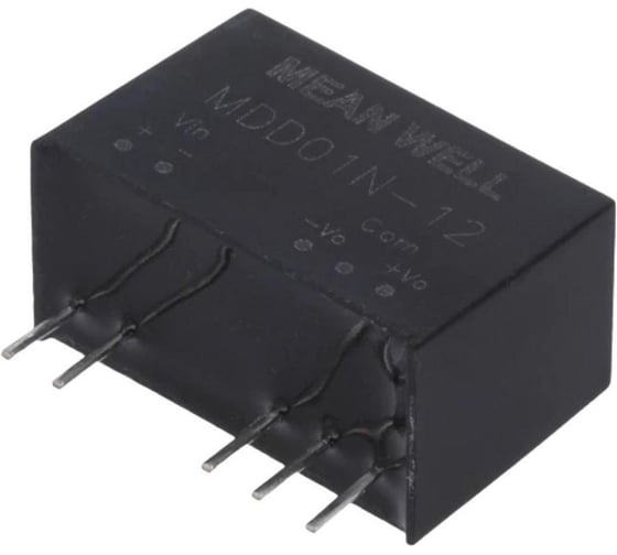 DC/DC-преобразователь на печатную плату изолированный MEAN WELL MDD01N-12 биполярный выход, для медицинских устройств стандарт EN60601-1 (1xMOPP/2xMOPP) в корпусе SIP 3915844