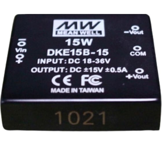 DC/DC-преобразователь на печатную плату MEAN WELL DKE15B-15 в корпусе 2x2, изолированный 15 Вт 15 В 35410