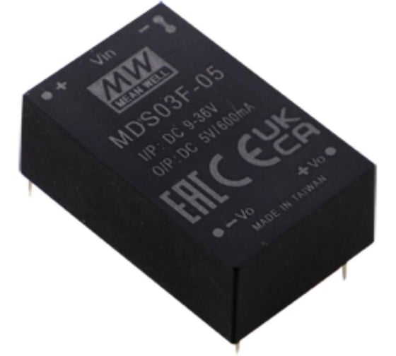 DC/DC-преобразователь на печатную плату изолированный MEAN WELL MDD03F-05 биполярный выход, для медицинских устройств стандарт EN60601-1 (2xMOPP) в корпусе DIP-24 3 В 3943357