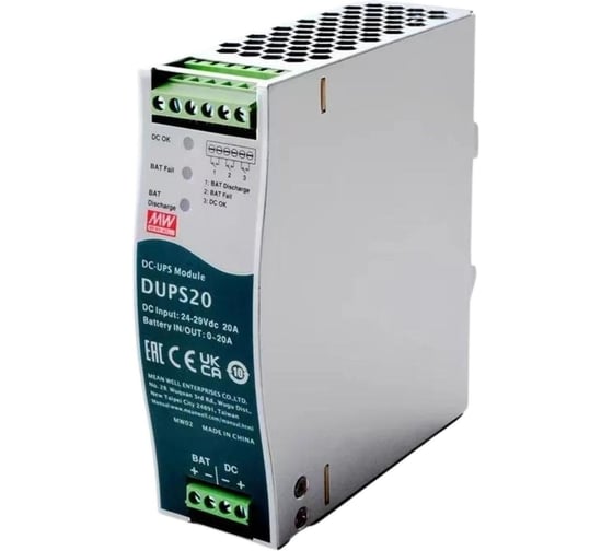Контроллер ИБП MEAN WELL DUPS20 UPS на DIN-рейку 3976280