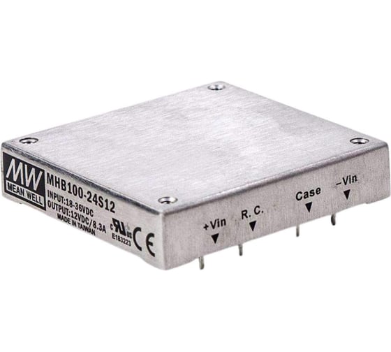 DC/DC-преобразователь на печатную плату MEAN WELL MHB100-24S12 дистанционное управление, изолированный, в корпусе 1/2 Brick, half brick, хафбрик 100 Вт 12 В 853695