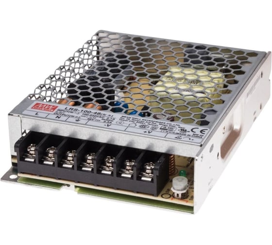 Блок питания импульсный MEAN WELL LRS-100-48 100Вт 48В 2.3А, полный диапазон, комплекс защит, металлический сетчатый корпус, без вентилятора, компактный, низкое потребле 1928403