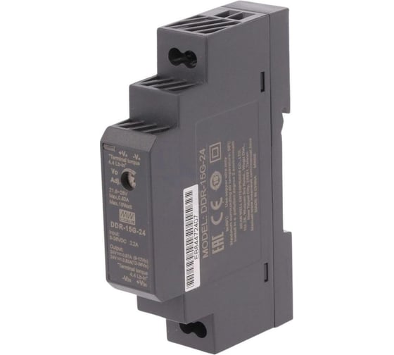 Блок питания на DIN-рейку MEAN WELL DDR-15G-24 DC/DC 15 Вт 24 В 2739096