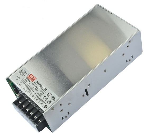 Блок питания на шасси MEAN WELL MSP-600-24 650 Вт 24 В, в кожухе, с коррекцией мощности, дистанционным управлением, усиленная изоляция, низкий ток утечки, для медицински 1317696