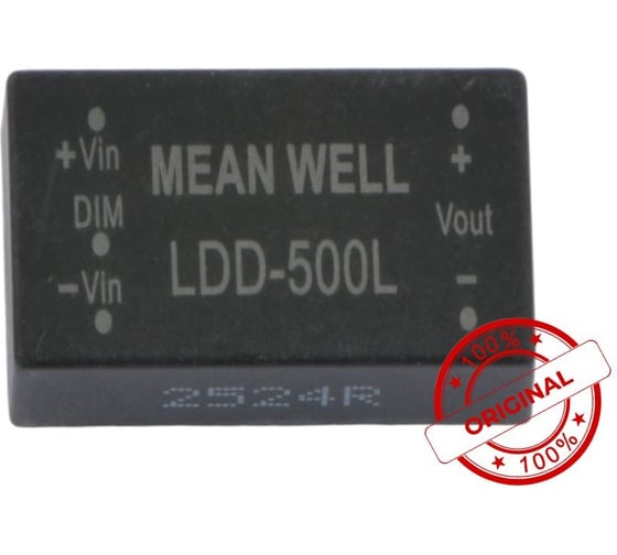 Понижающий DC/DC светодиодный драйвер MEAN WELL LDD-500L на печатную плату 16 Вт 2-32 В 0.5 А 679958