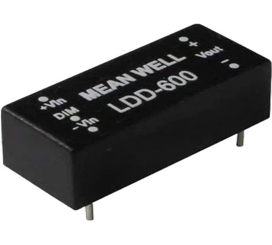 Светодиодный драйвер на печатную плату MEAN WELL LDD-600L DC/DC, 19.2 Вт 2-32 В 0.6 А в корпусе DIP, понижающий 679959