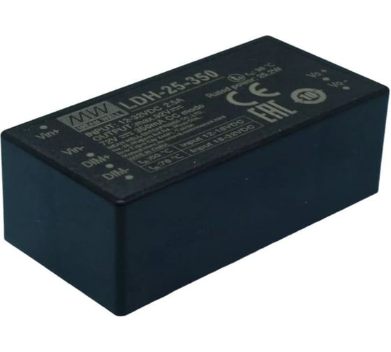 Повышающий DC/DC светодиодный драйвер MEAN WELL LDH-25-350 на печатную плату 25 Вт 12.5-72 В 0.35 А 3674519