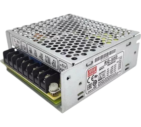 4-х канальный блок питания MEAN WELL RQ-50D AC/DC 50 Вт 5 В, 12 В, 24 В 127858