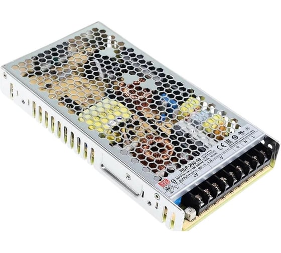 Источник питания AC/DC MEAN WELL RSP-200-48 200 Вт, 48 В, 4.2 А, активный PFC, 1U корпус, конвекционное охлаждение, комплексная защита, для автоматизации 1137659