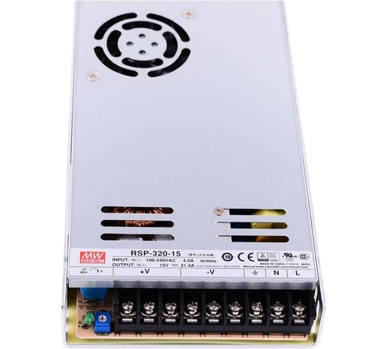 Блок питания AC/DC в кожухе на шасси MEAN WELL RSP-320-15 320 Вт 15 В 1083672