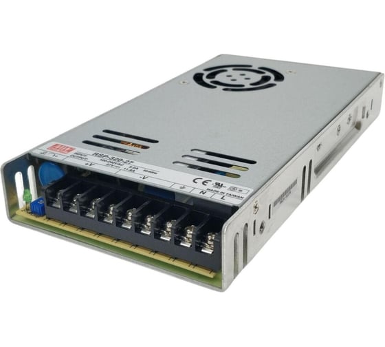 Преобразователь AC/DC MEAN WELL RSP-320-27 с универсальным входным напряжением, мощностью 320 Вт и выходным напряжением 27 В, активной коррекцией коэффициента мощности 1083674