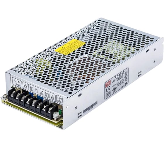 Блок питания AC/DC в кожухе на шасси MEAN WELL RT-125D 136 Вт 5 В, 24 В, 12 В 70455