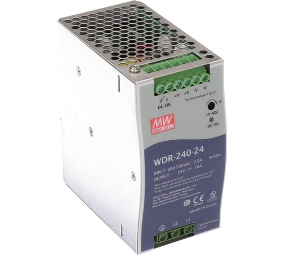 Блок питания на DIN-рейку MEAN WELL WDR-240-24 AC/DC 240 Вт 24 В 562371