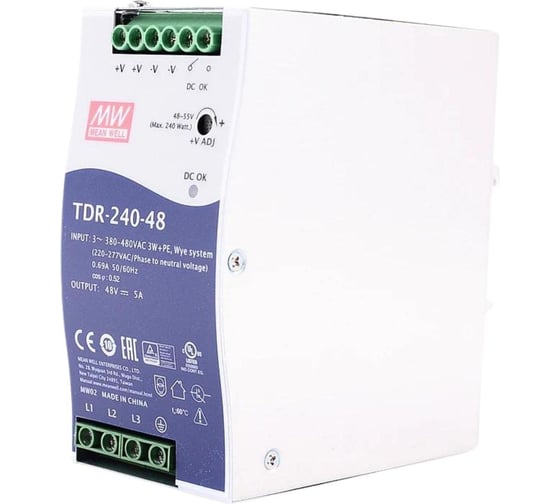 Блок питания на DIN-рейку MEAN WELL TDR-240-48 AC/DC 240 Вт 48 В 3417789