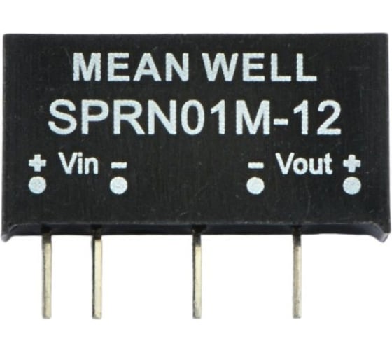 Преобразователь на печатную плату MEAN WELL SPRN01M-12 1 Вт 12 В, изолированный в корпусе SIP-7 3489431