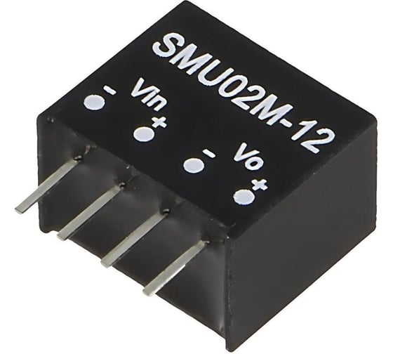 DC/DC преобразователь на печатную плату MEAN WELL SMU02M-12 в корпусе SIP-4, изолированный, с встроенным фильтром 2 Вт 12 В 2182937