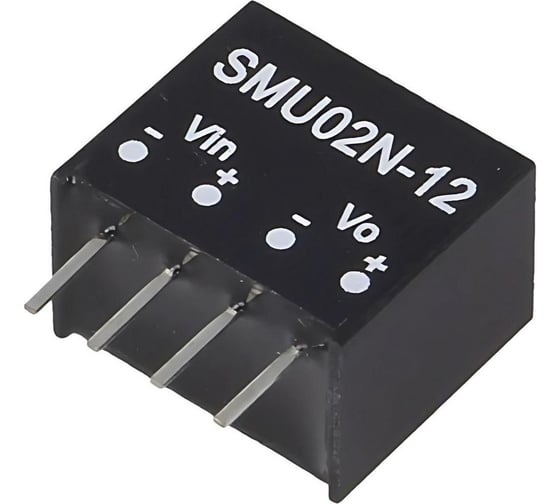 DC/DC преобразователь на печатную плату MEAN WELL SMU02N-12 в корпусе SIP-4, изолированный, с встроенным фильтром 2 Вт 12 В 2182940