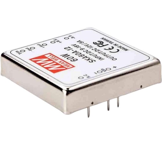 DC/DC-преобразователь Mean Well SKA60A-12 на печатную плату в корпусе 2x2, изолированный, с дистанционным управлением и встроенным фильтром 60 Вт 12 В, 1112865