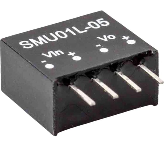 DC/DC преобразователь на печатную плату MEAN WELL SMU01L-05 в корпусе SIP-4, изолированный, с встроенным фильтром 1 Вт 5 В 1268043