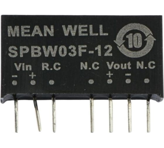Преобразователь на печатную плату MEAN WELL SPBW03F-12 3 Вт 12 В, изолированный в корпусе SIP-8, с дистанционным Вкл-Выкл 3649513